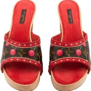 Louis Vuitton x Takahashi Murakami Cerise Platform Mule Sandals